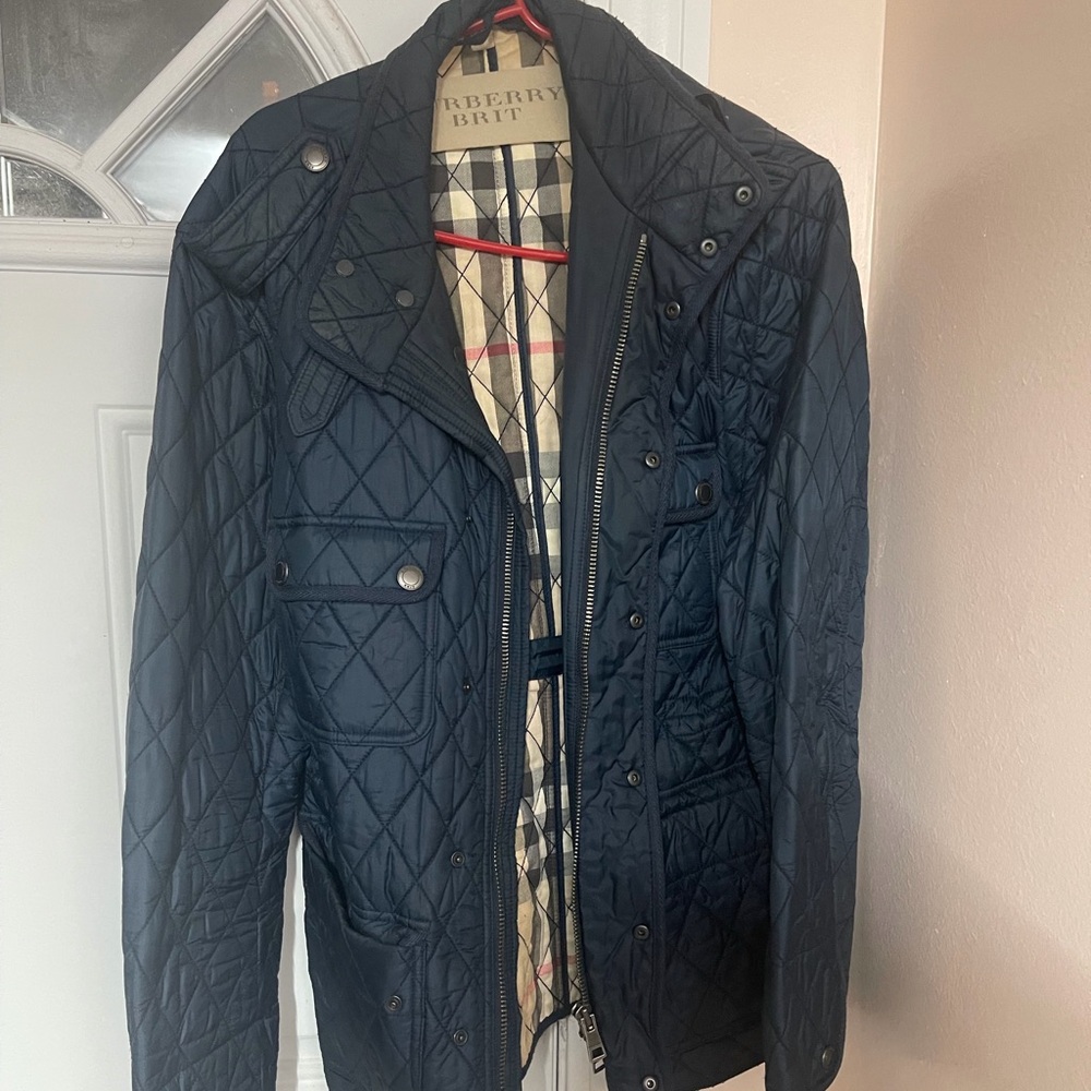 Burberry Men's Navy Quilted Jacket